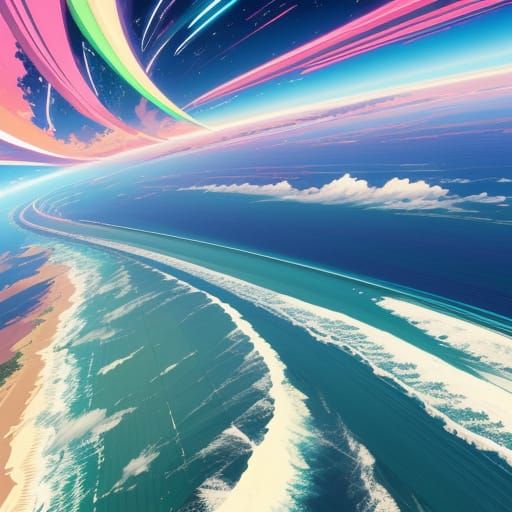 Speeding Anime Train Towards Australia in Vibrant Style