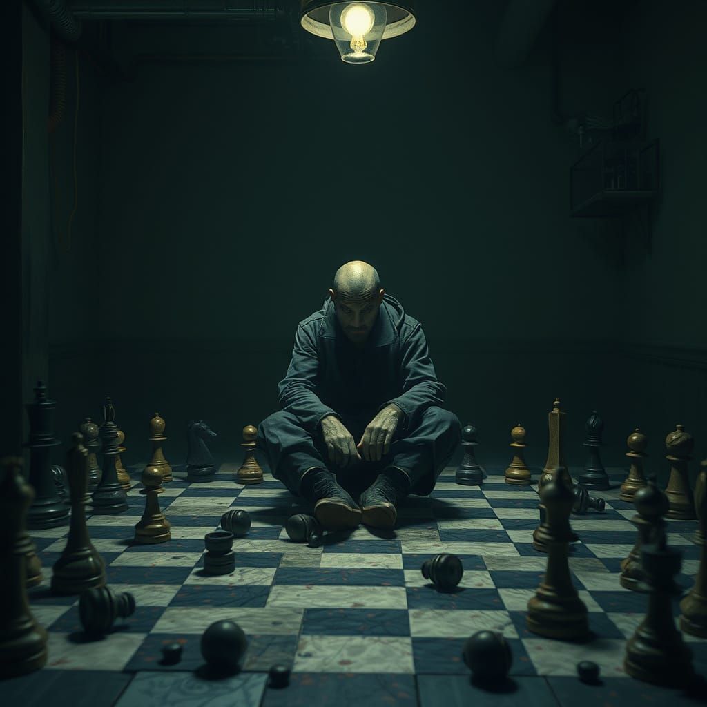 Melancholy Chess Game in Dystopian Setting