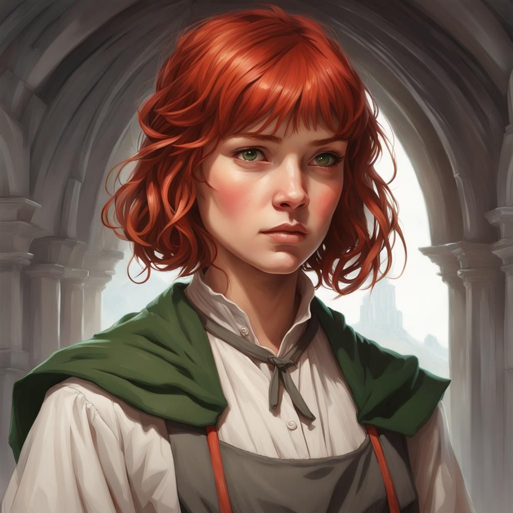 Hobbit-Inspired Girl Portrait in Digital Art Style