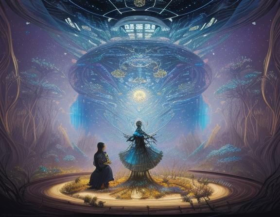 Ethereal Figures Compose Surreal Poems in Space