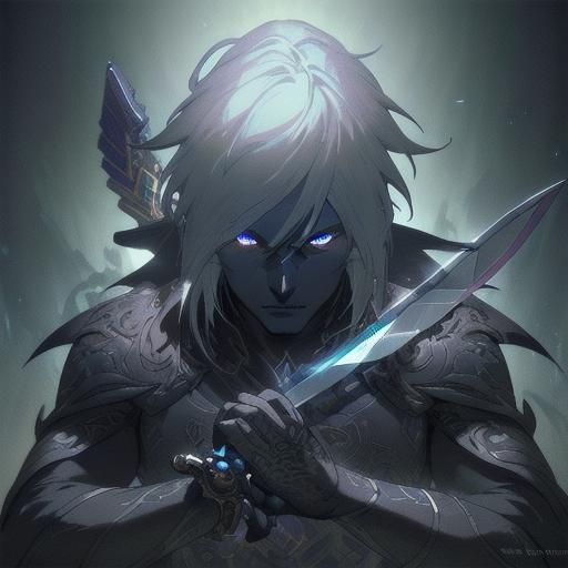 Drow Warrior Portrait in Hyperdetailed Style