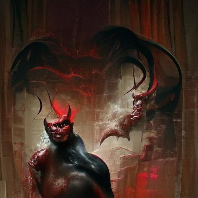 Sinister Devil Figure in Fantasy Art Style