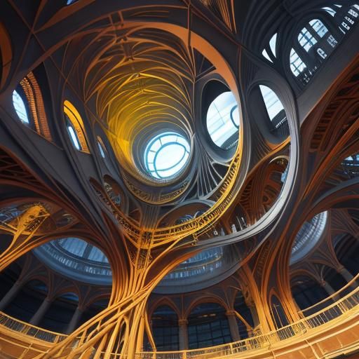 Surreal Architectural Design with Catenary Arches