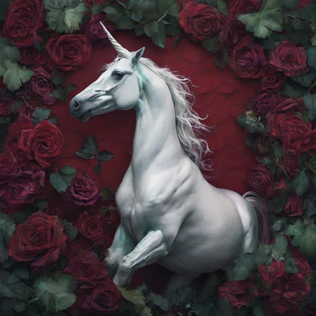 Ethereal Unicorn Emerge from Mystical Forest in Dreamlike St...