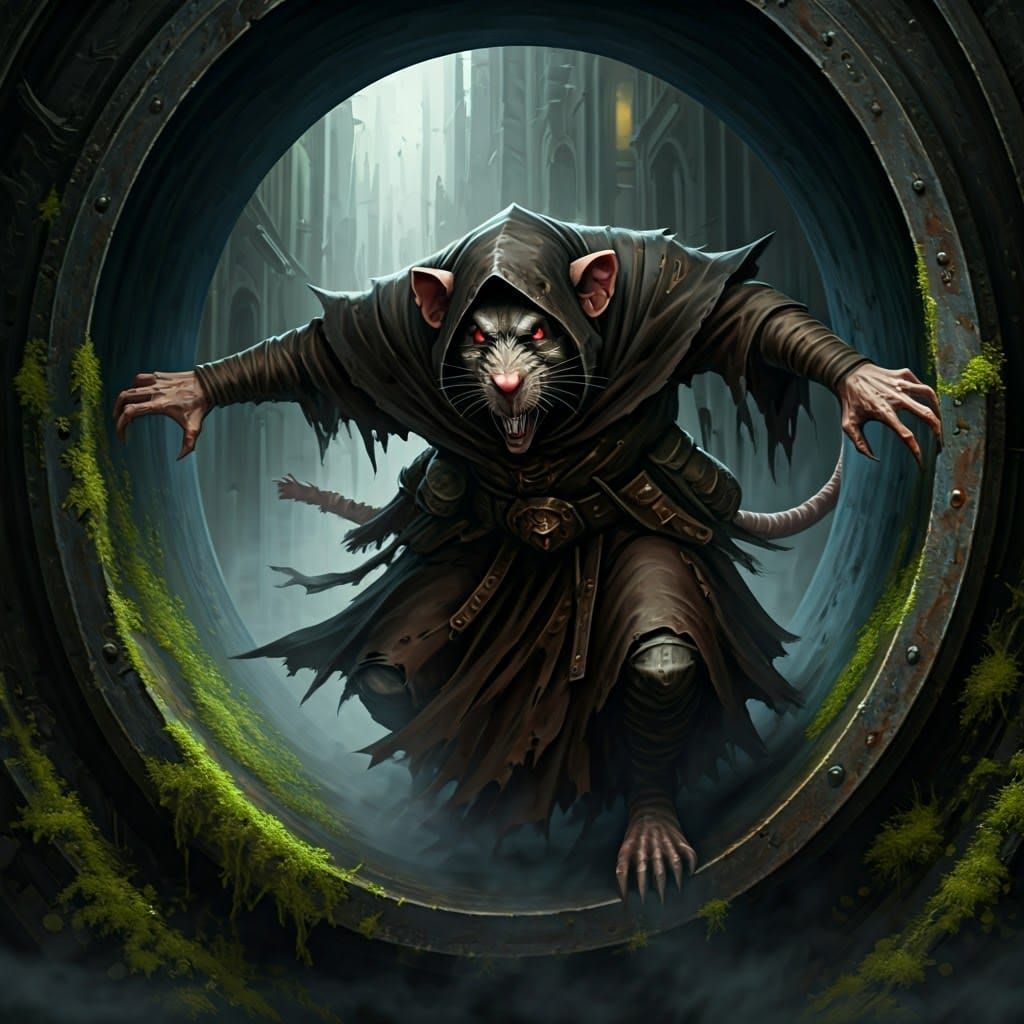 Skaven Leaps into Undercity Sewer: Gothic Art