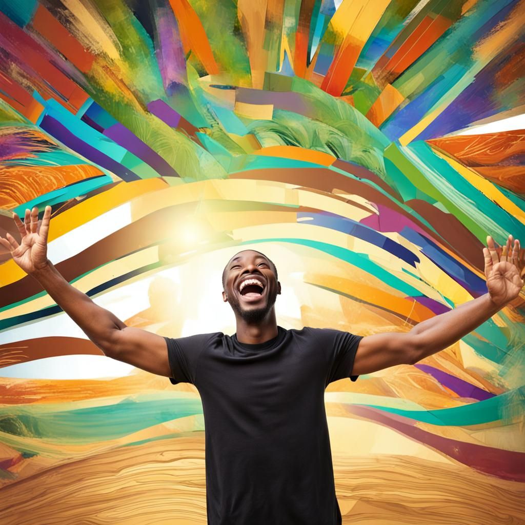 Happy African American Man Enjoying Life