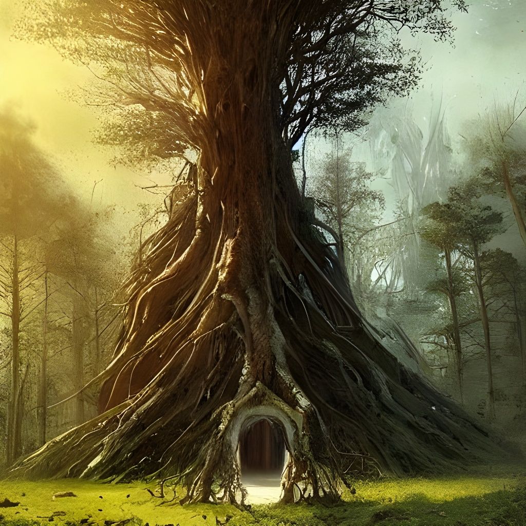 Giant Tree Rises From Overgrown Library