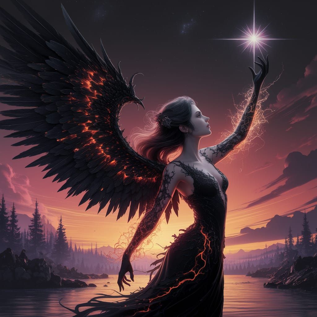 Fallen Angel: Dark Fantasy Anime Artwork