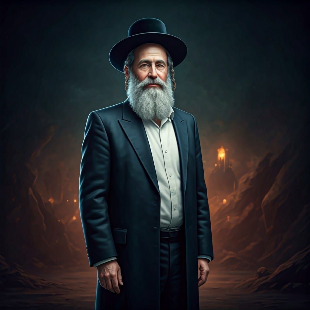 Hasidic Man with Streimel in Fantasy Style