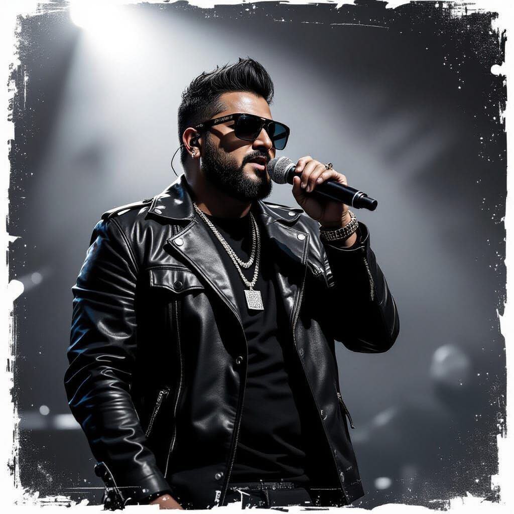 Honey Singh Performance in Black and White Style
