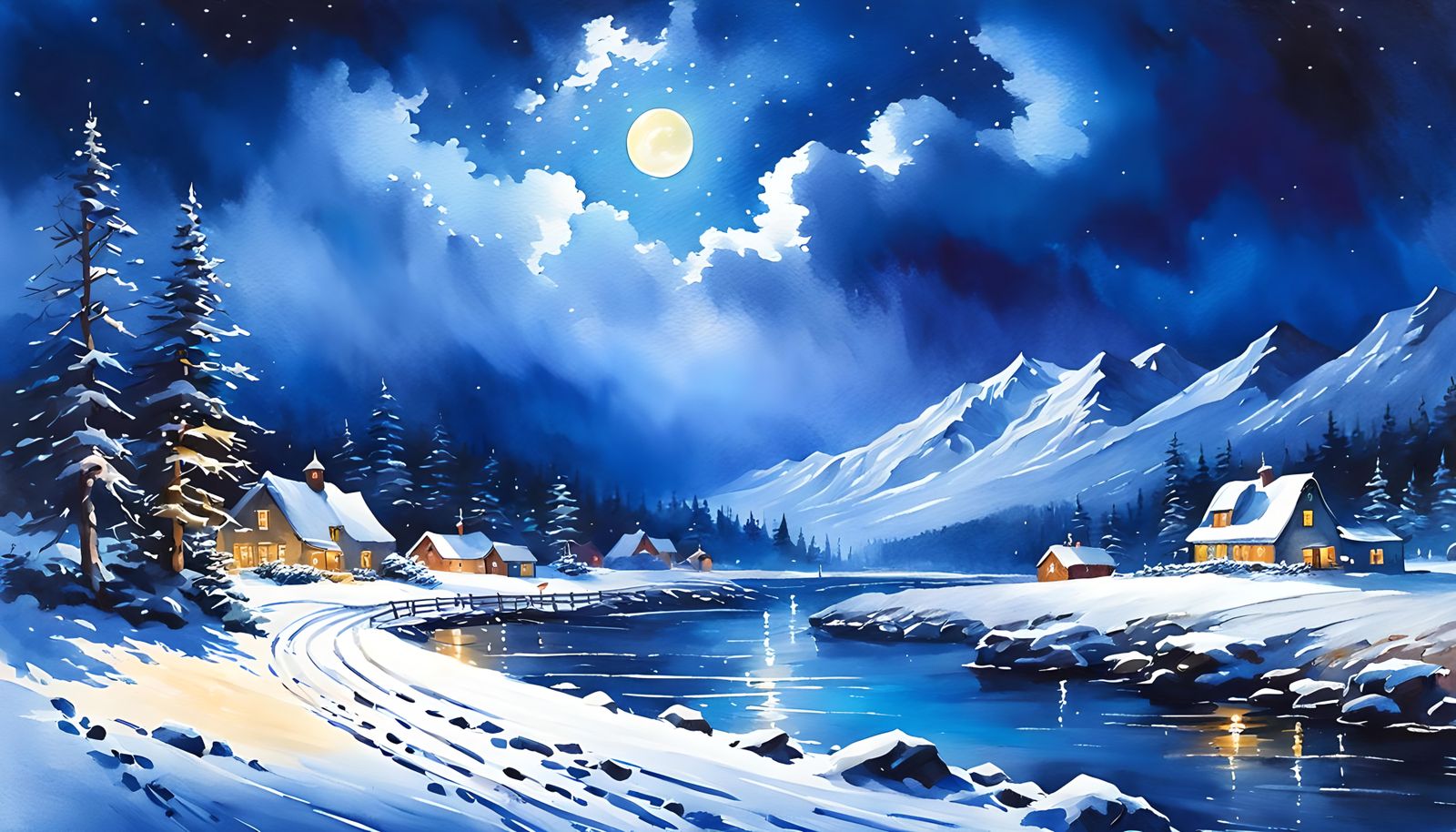 Hyperdetailed Winter Storm Landscape in Candy Art Style