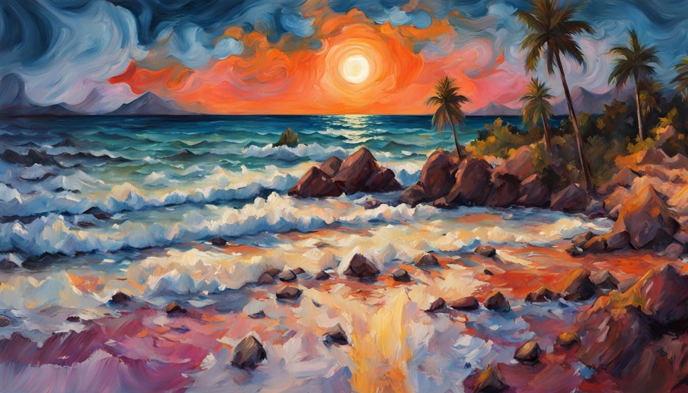 Moonlit Beach Campfire in Pixel Art Style