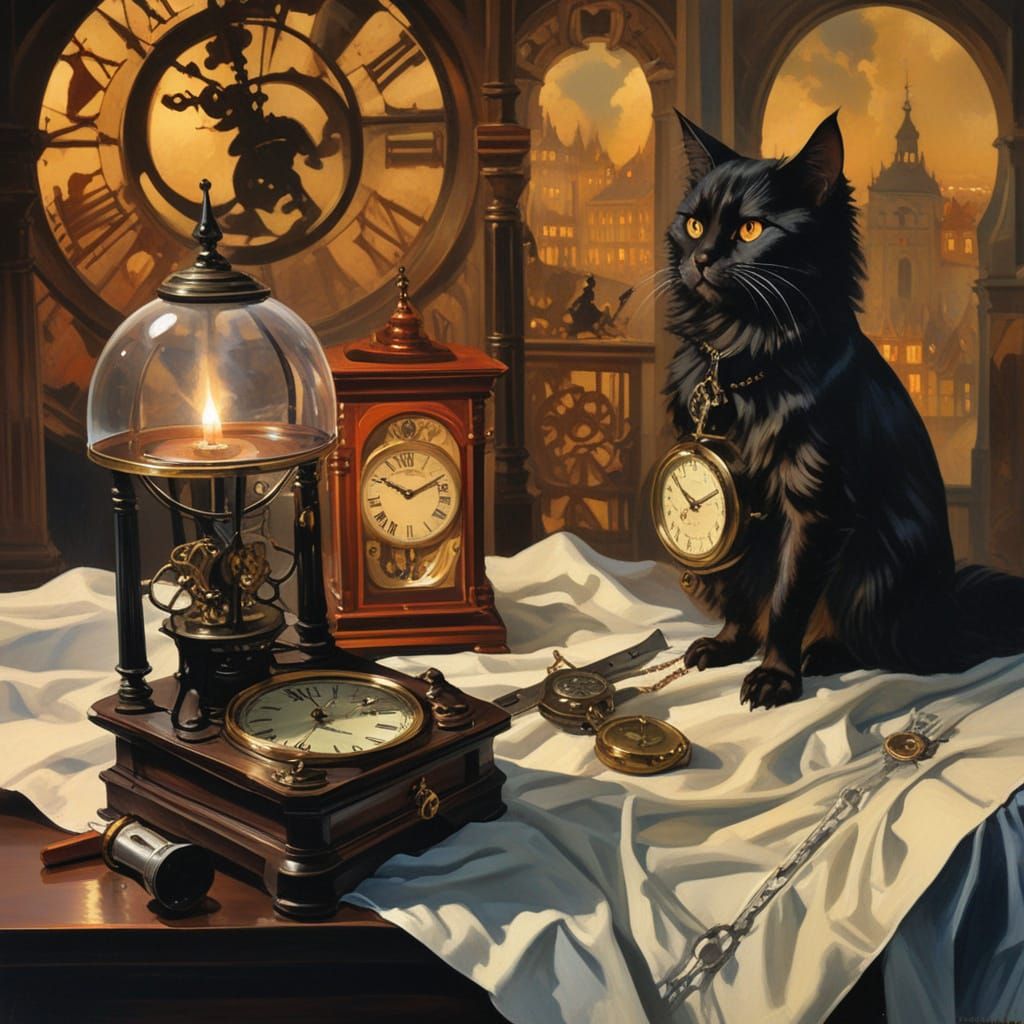 Steampunk Vampire Lord Waits for Midnight