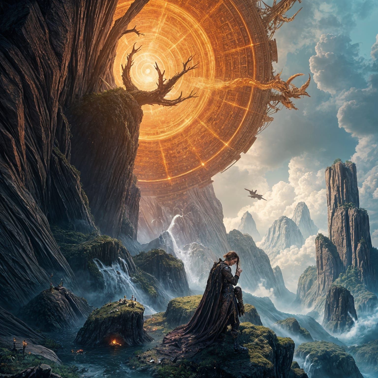 Surreal Fantasy Landscape with Vibrant Colors and Intricate ...