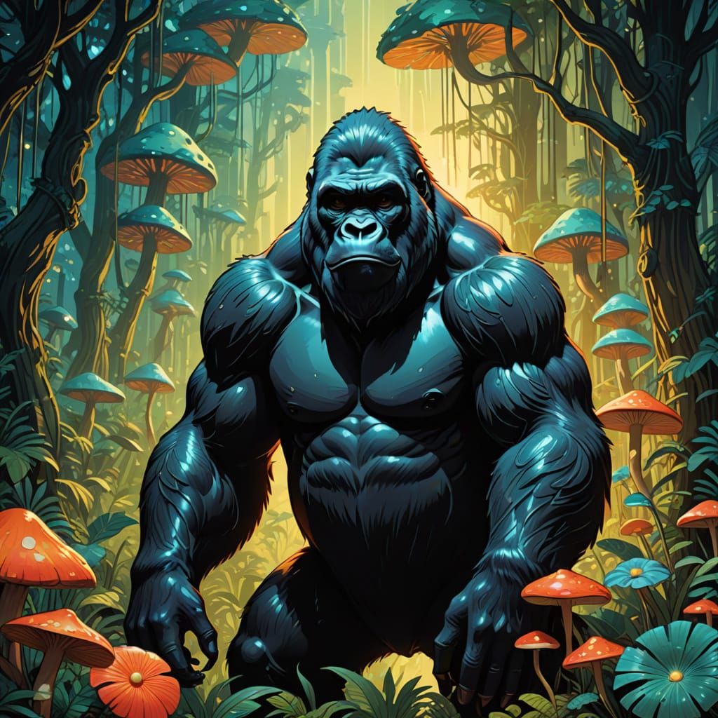 A gorilla in a magic world