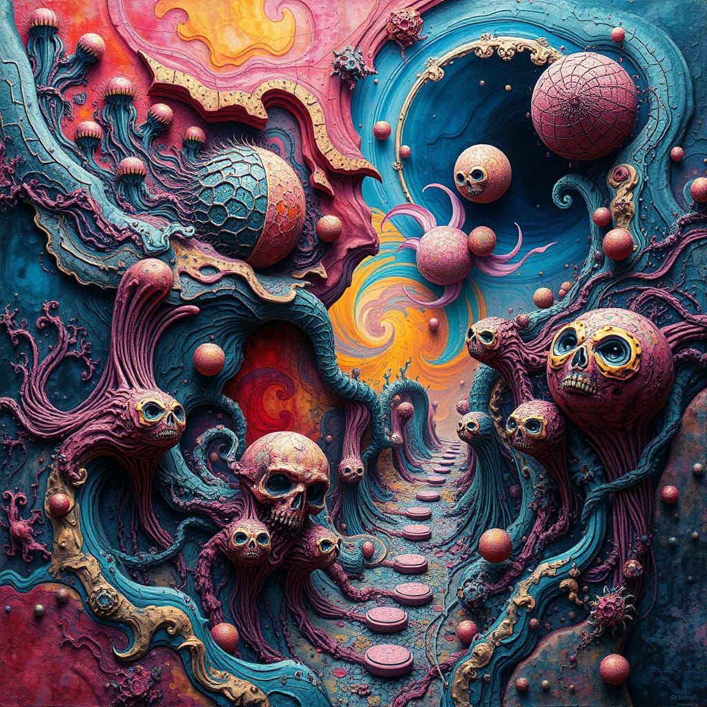 Vibrant Futuristic Dreamscape in Cyberpunk Aesthetic