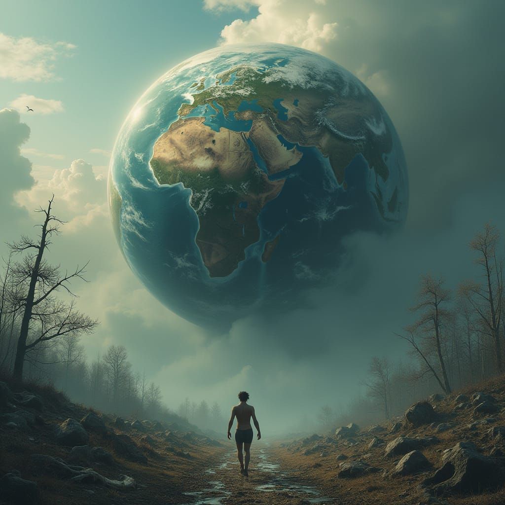 Worn Earth Screams for Help: A Hauntingly Realistic Scene