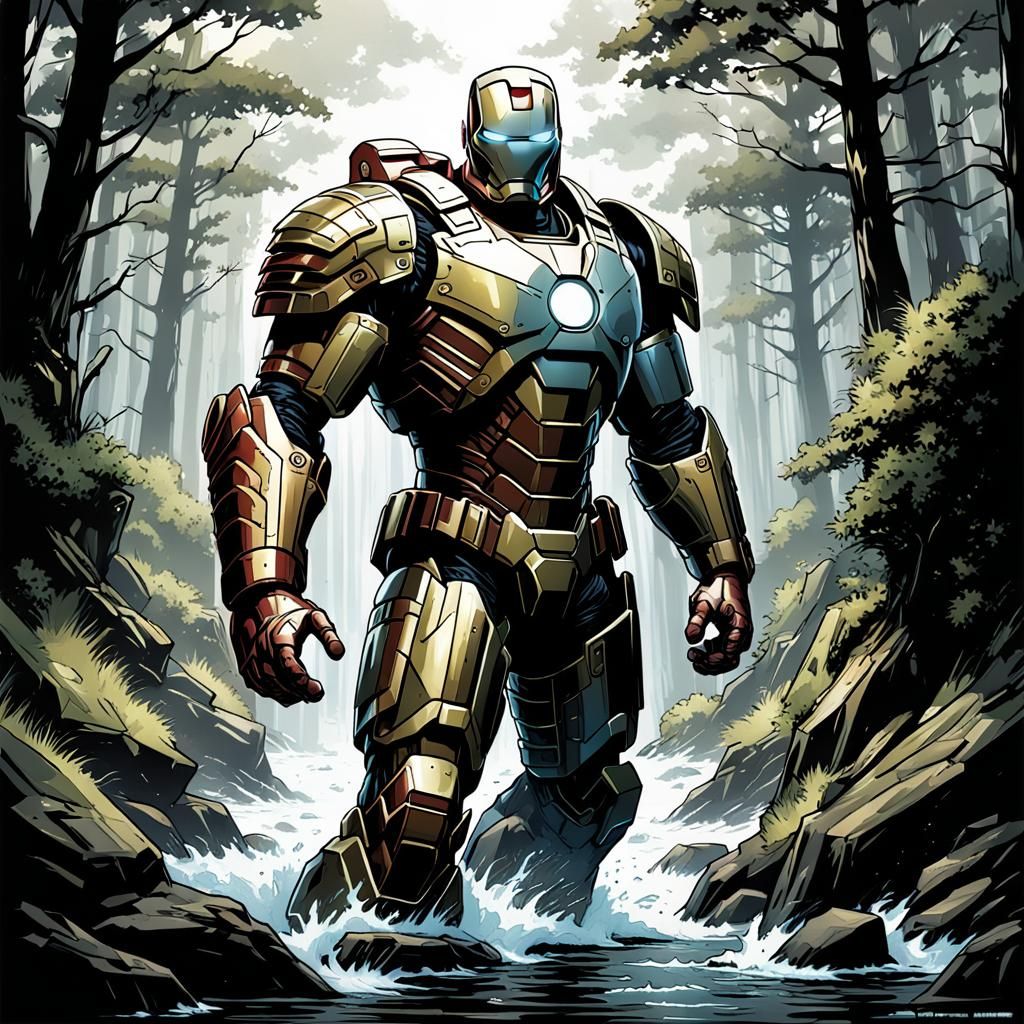 Iron Man Commando Armor: Comic Book Art