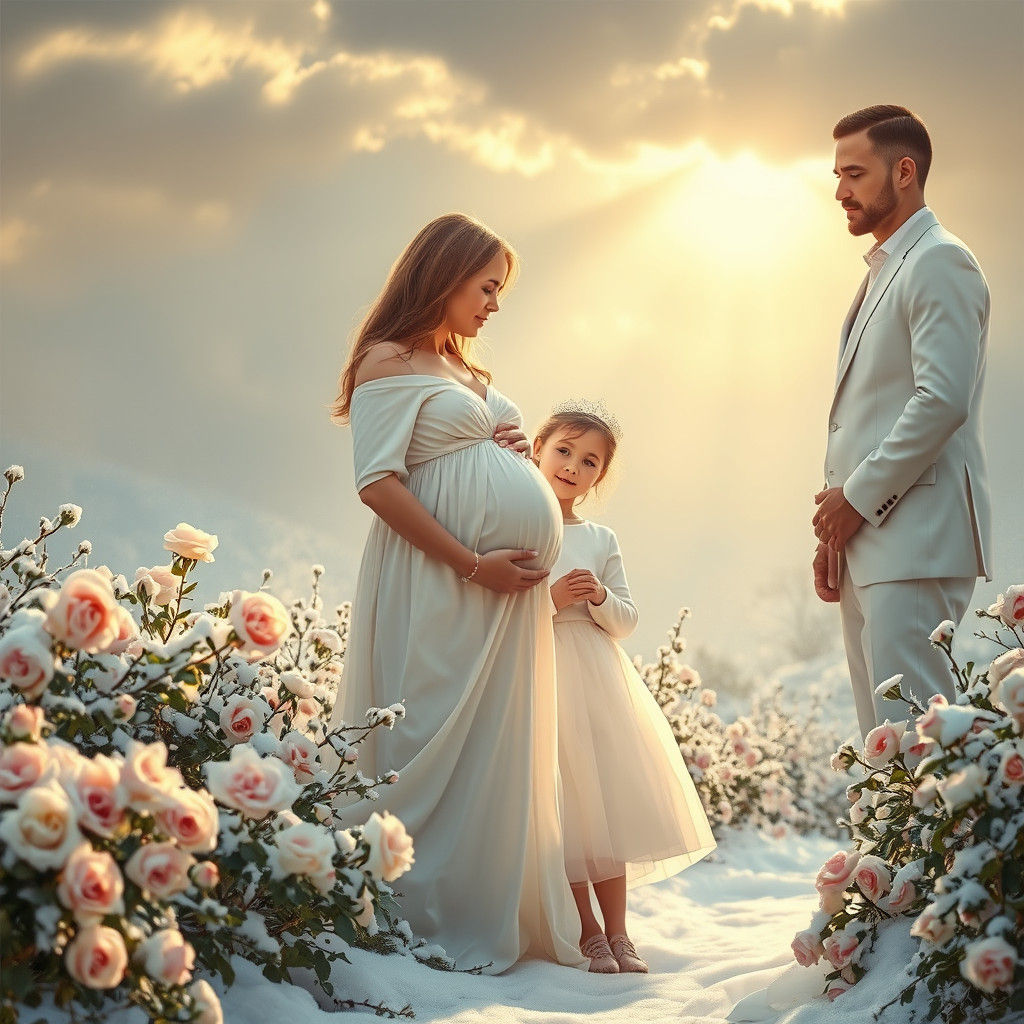 Winter Roses and Family in Renaissance Light