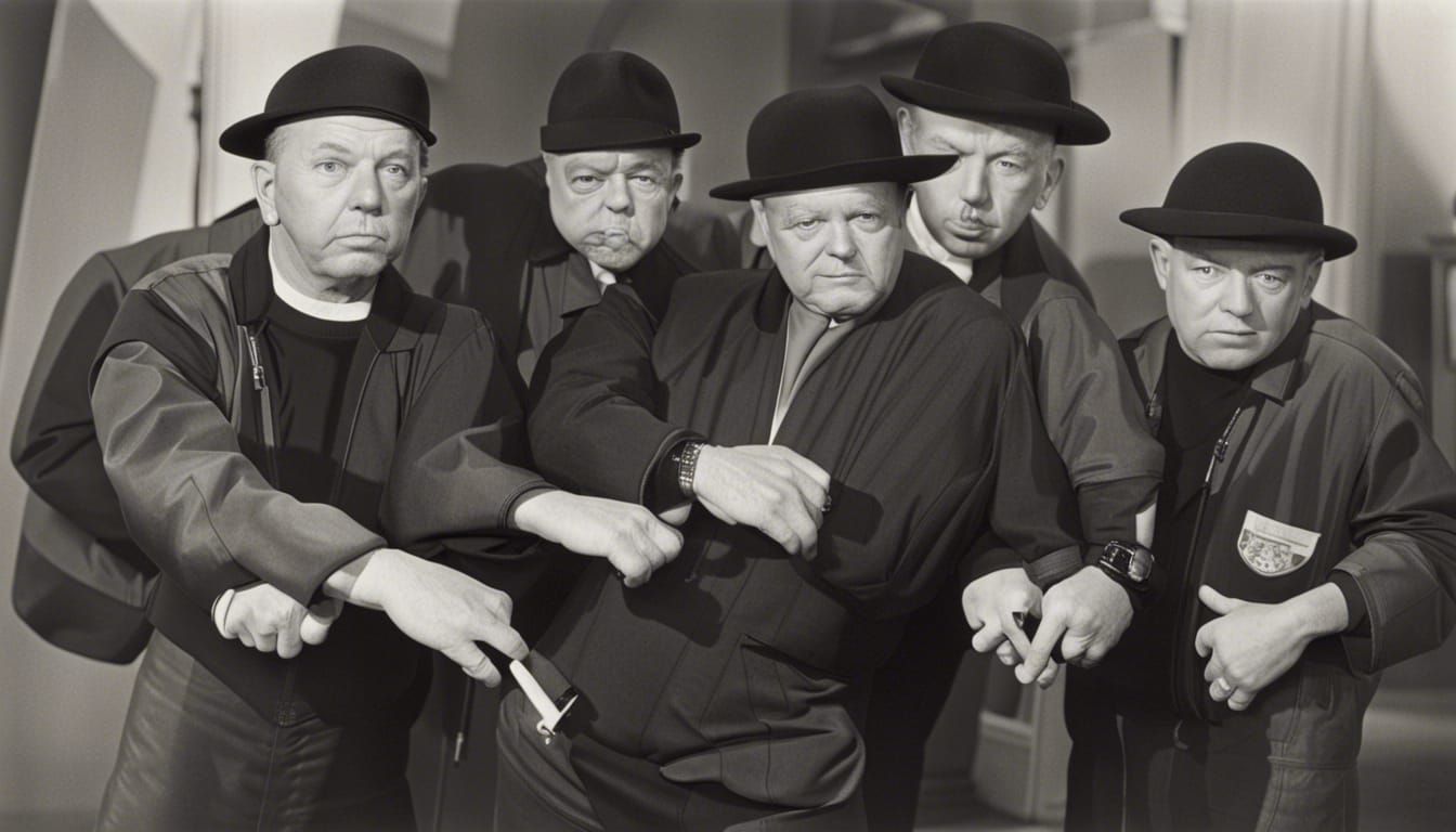 The Three Stooges as Hip-Hop Stars in 1950s Photo