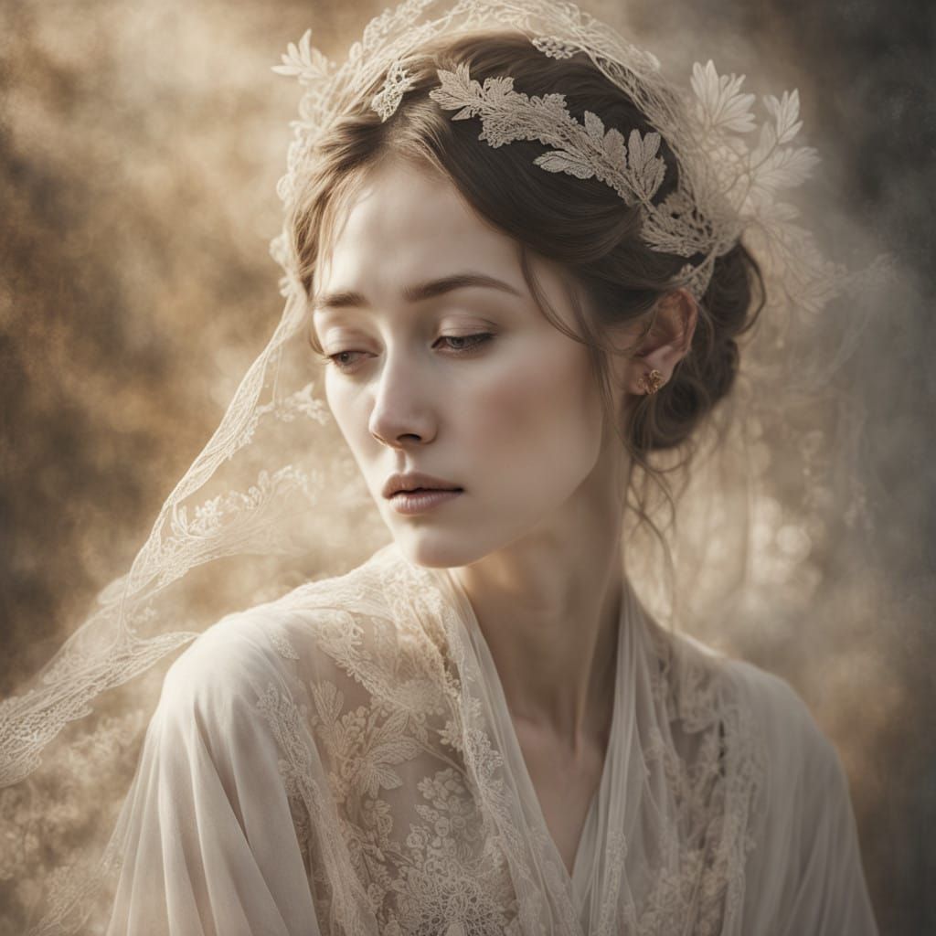 Enigmatic Woman in Dreamy, Soft-Focus Portrait