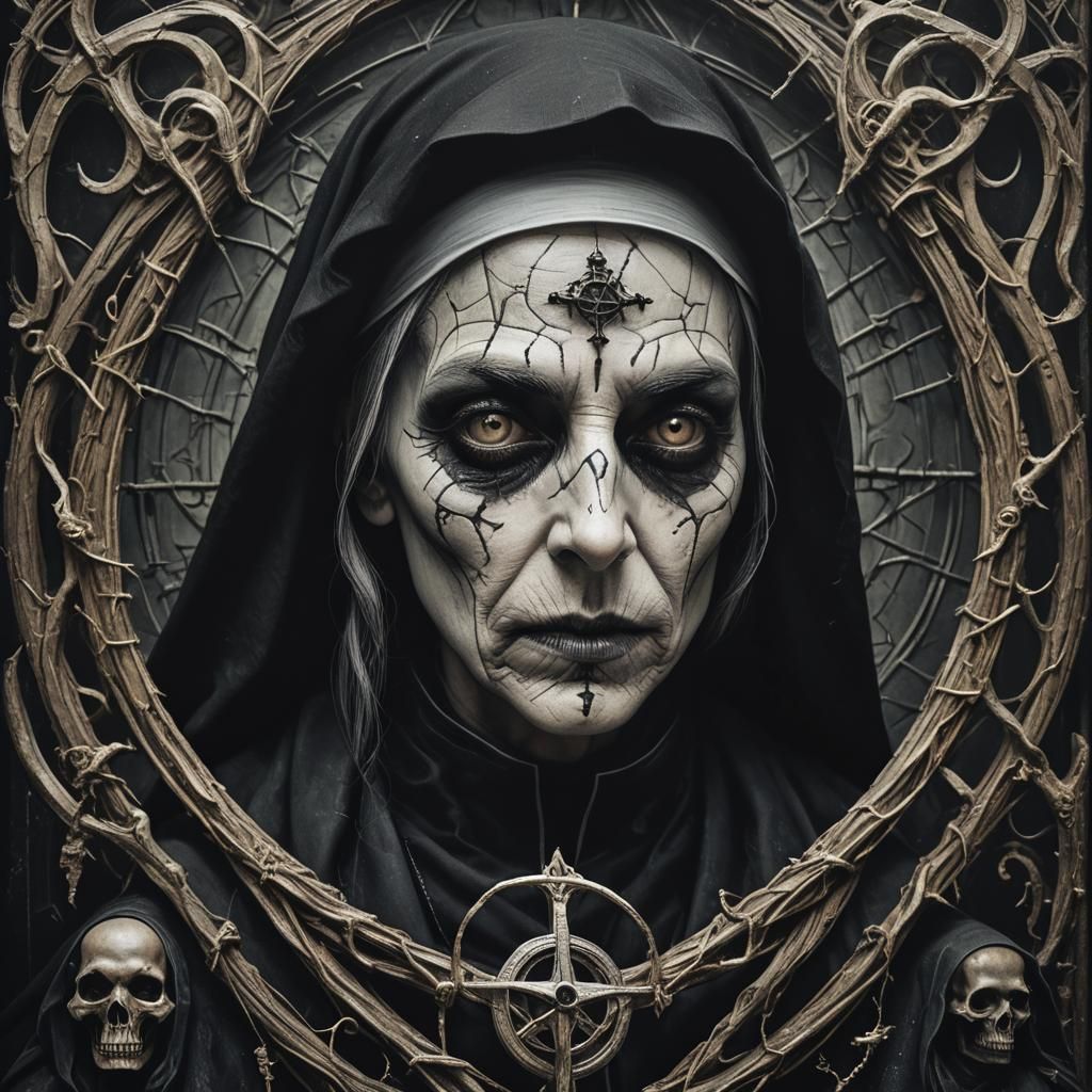 Creepy Samhain Figure in Witchcore Style