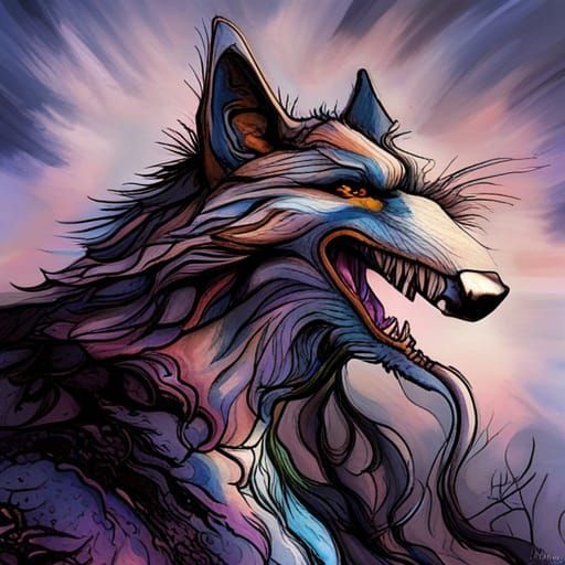 Hybrid Wolf-Man in Exquisite 3D Digital Art