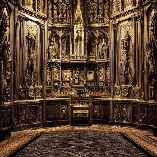 Gothic Victorian Interior in Haunting Candlelight