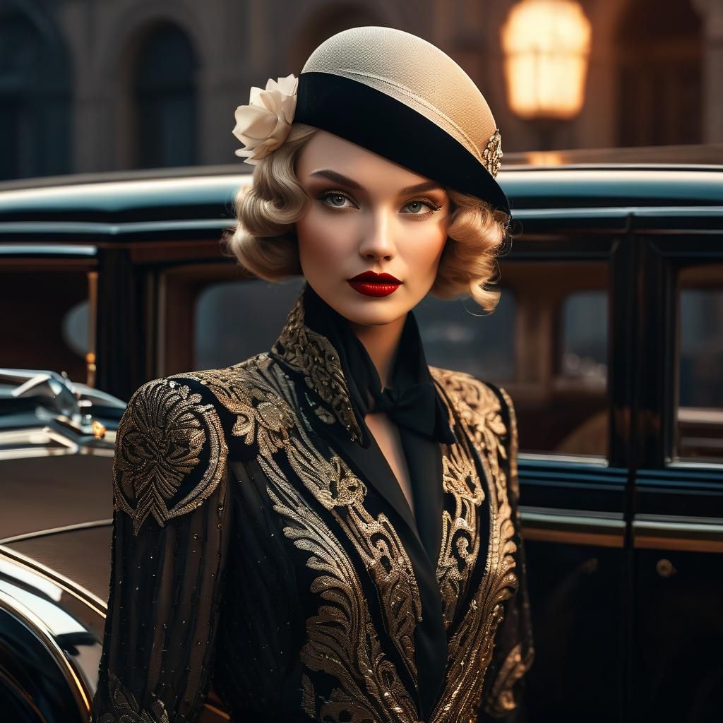 Art Deco Girl in Haute Couture