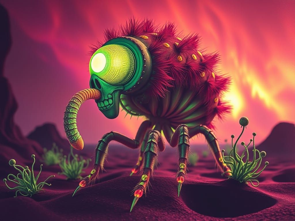 Psychedelic Extraterrestrial Creature in Kirlian Photo Style