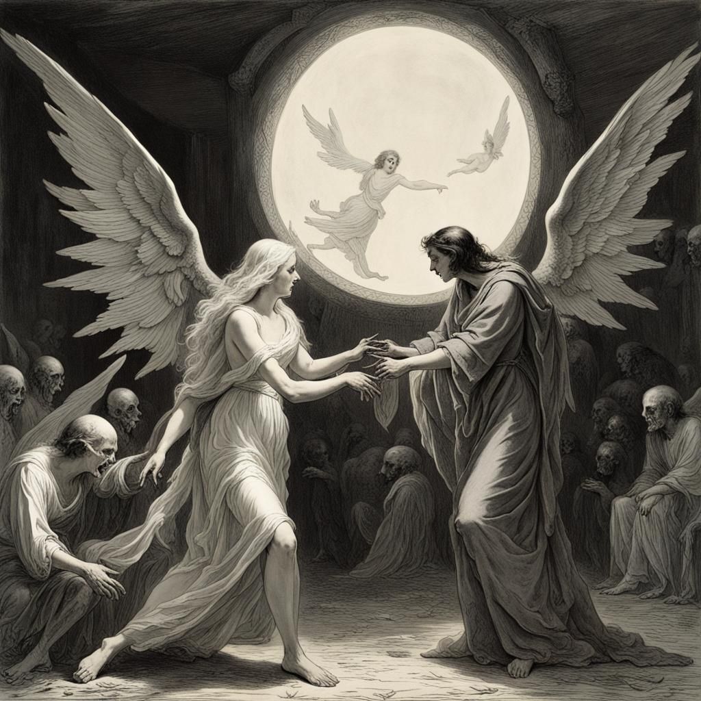 Angelic and Demonic Battle Over a Soul