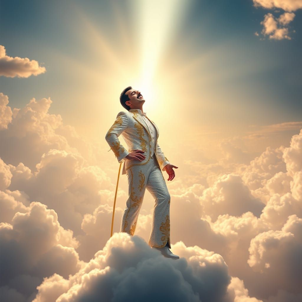 Freddy Mercury in Heaven watching us from above