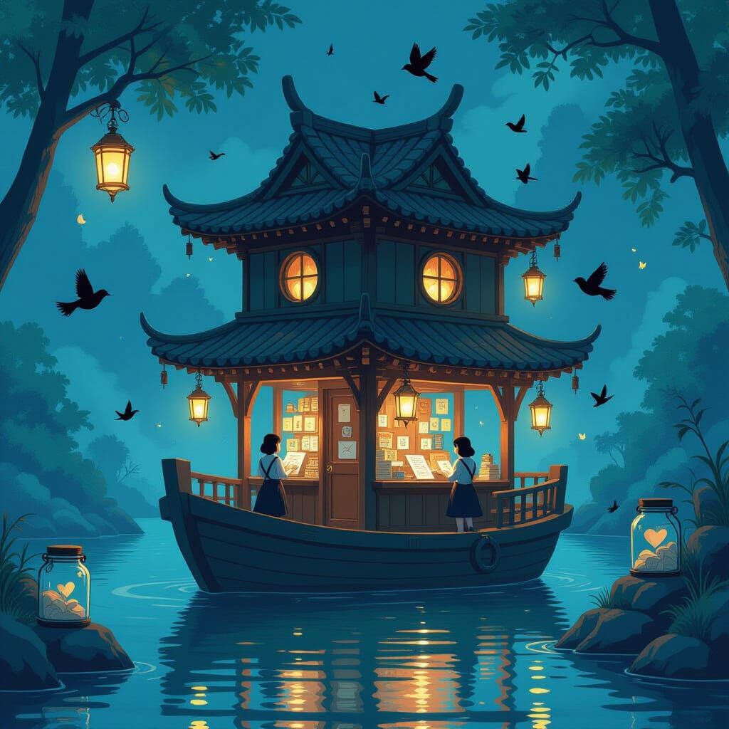 Magical Floating Post Office with Ghostly Letters