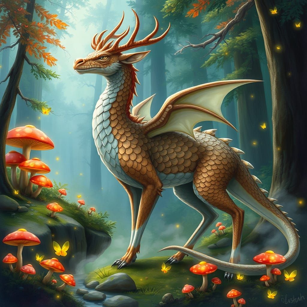 Dragon Deity Reigns in Whimsical Forest Realm
