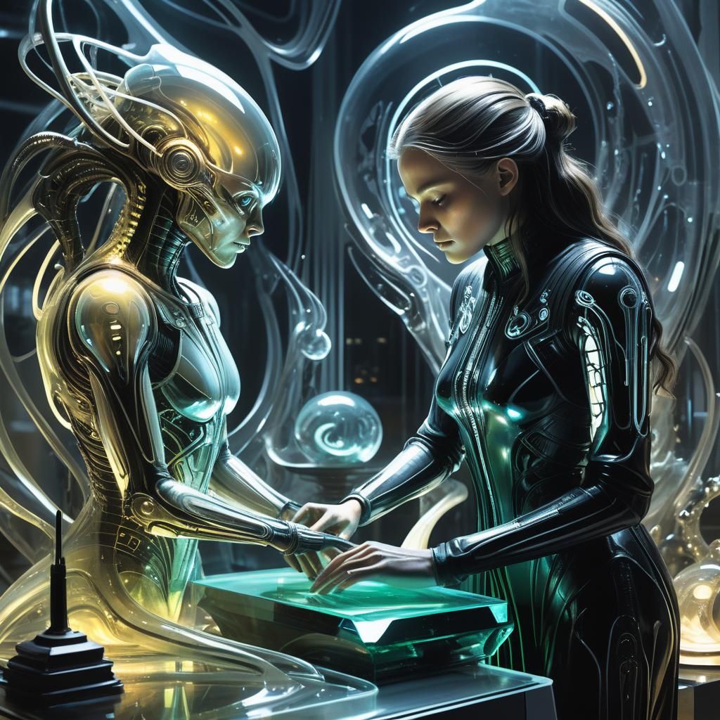 Memory Sculptor at Work: Ethereal Concept Art