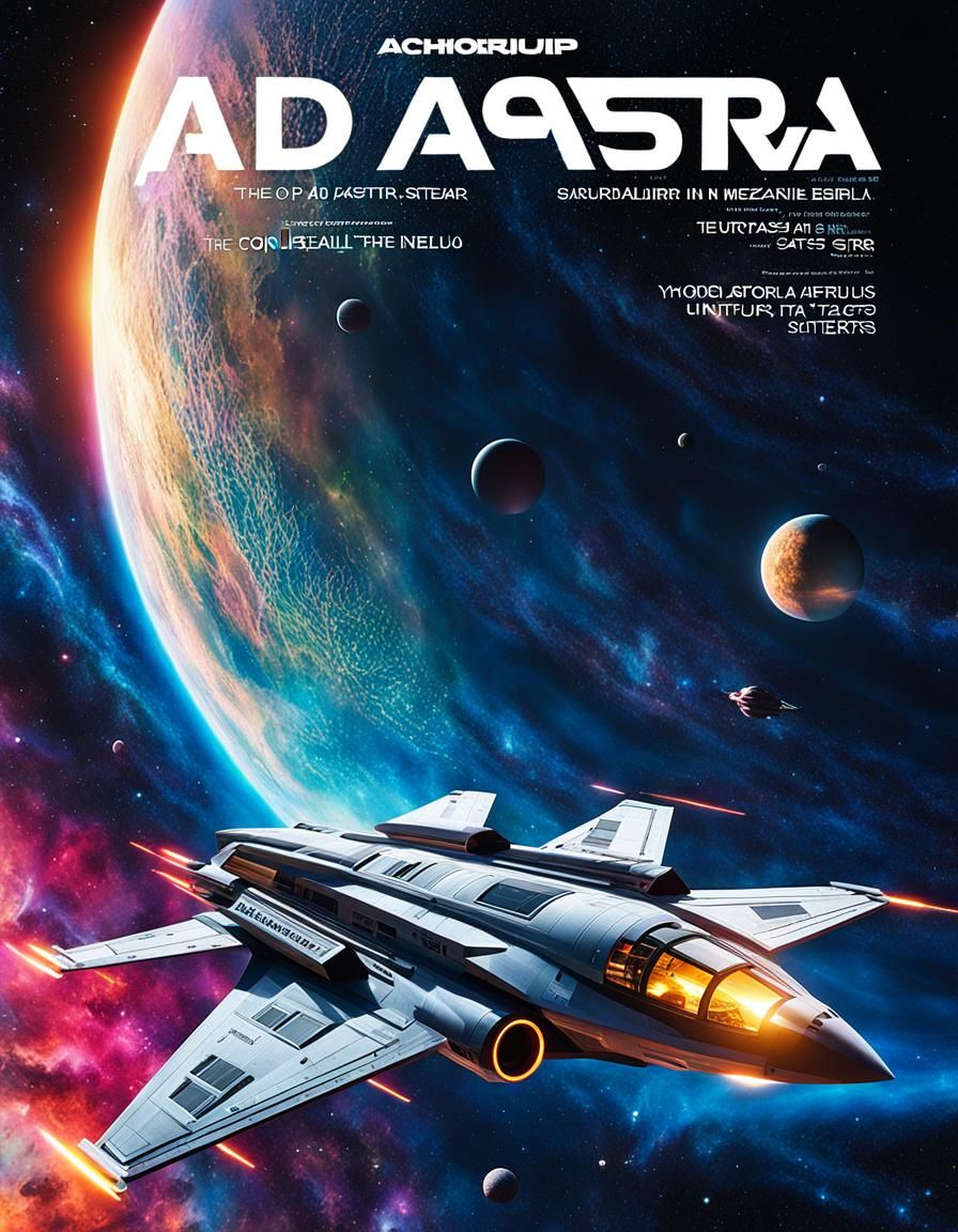 Space Odyssey Magazine Cover in Hyper Realistic Style