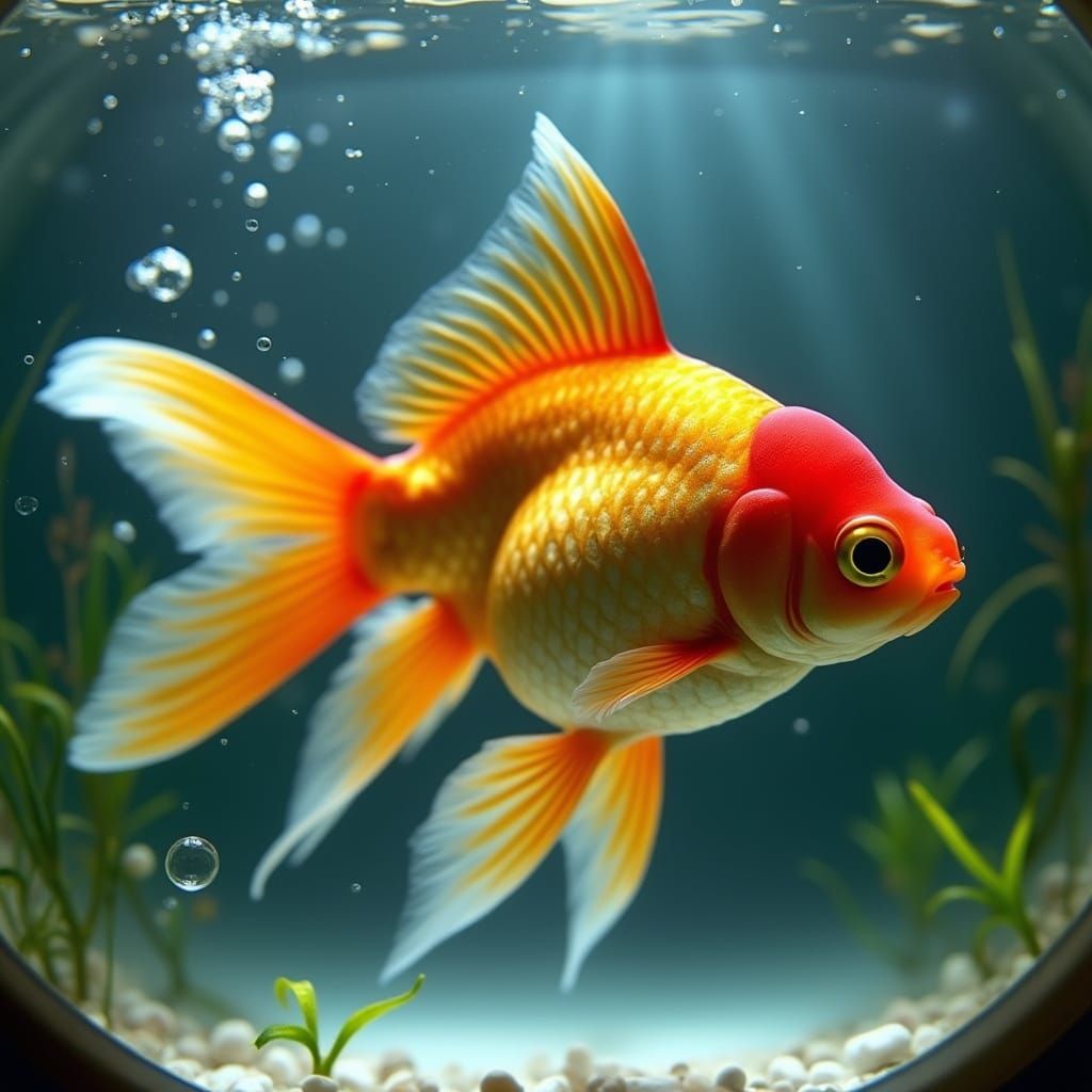 Vibrant Goldfish in Crystal Clear Aquarium