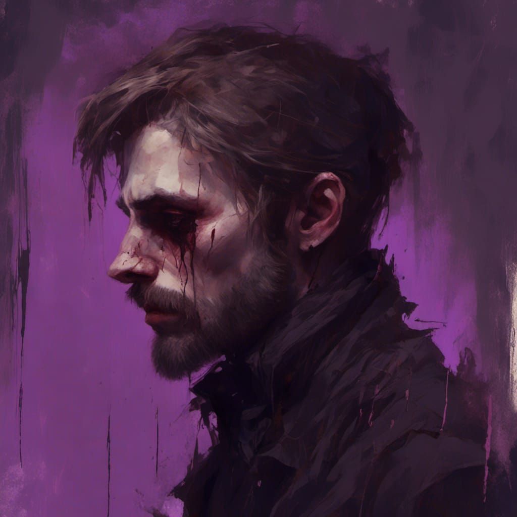 Ominous Portrait of a Pale Man in Dark Room