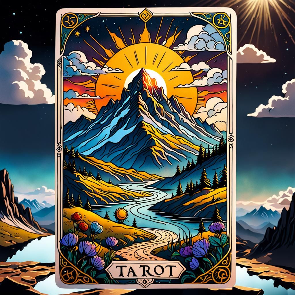 The Sun Tarot Card in Cottagecore Style