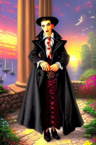 Modern Dracula Feeding, Luminist Style