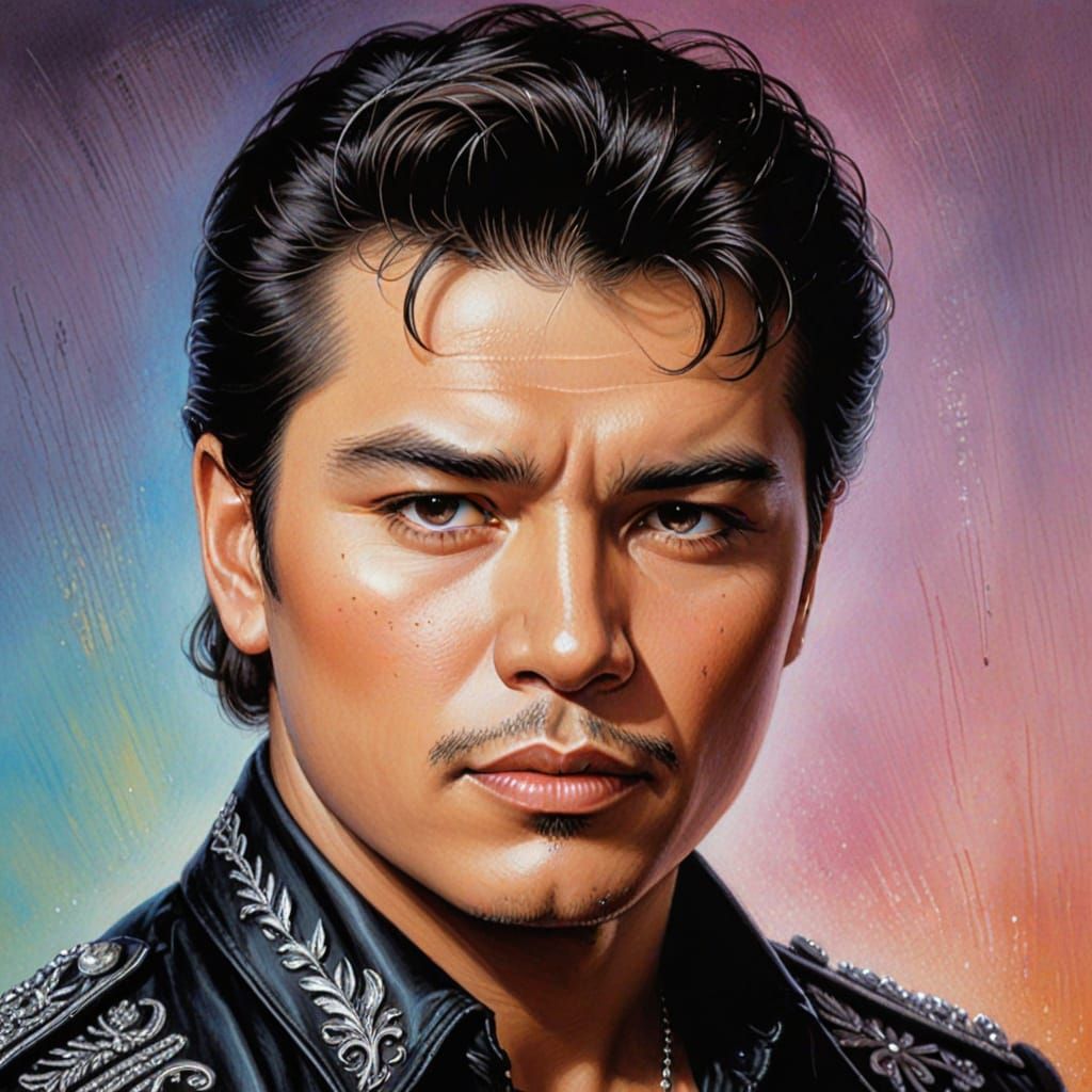 Ritchie Valens Portrait in Luis Royo Style