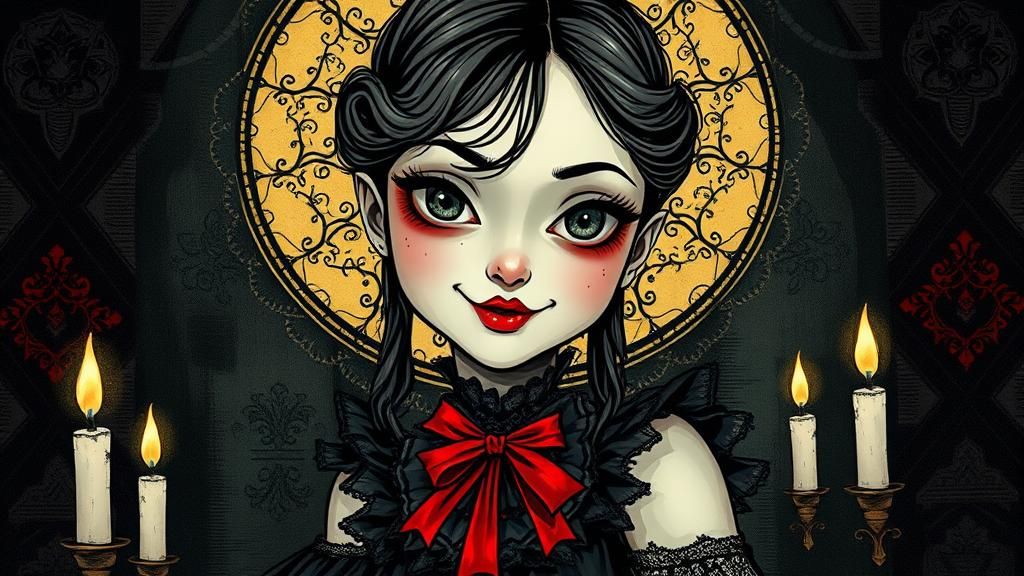 Vampire Girl in Expressionist Gothic Style