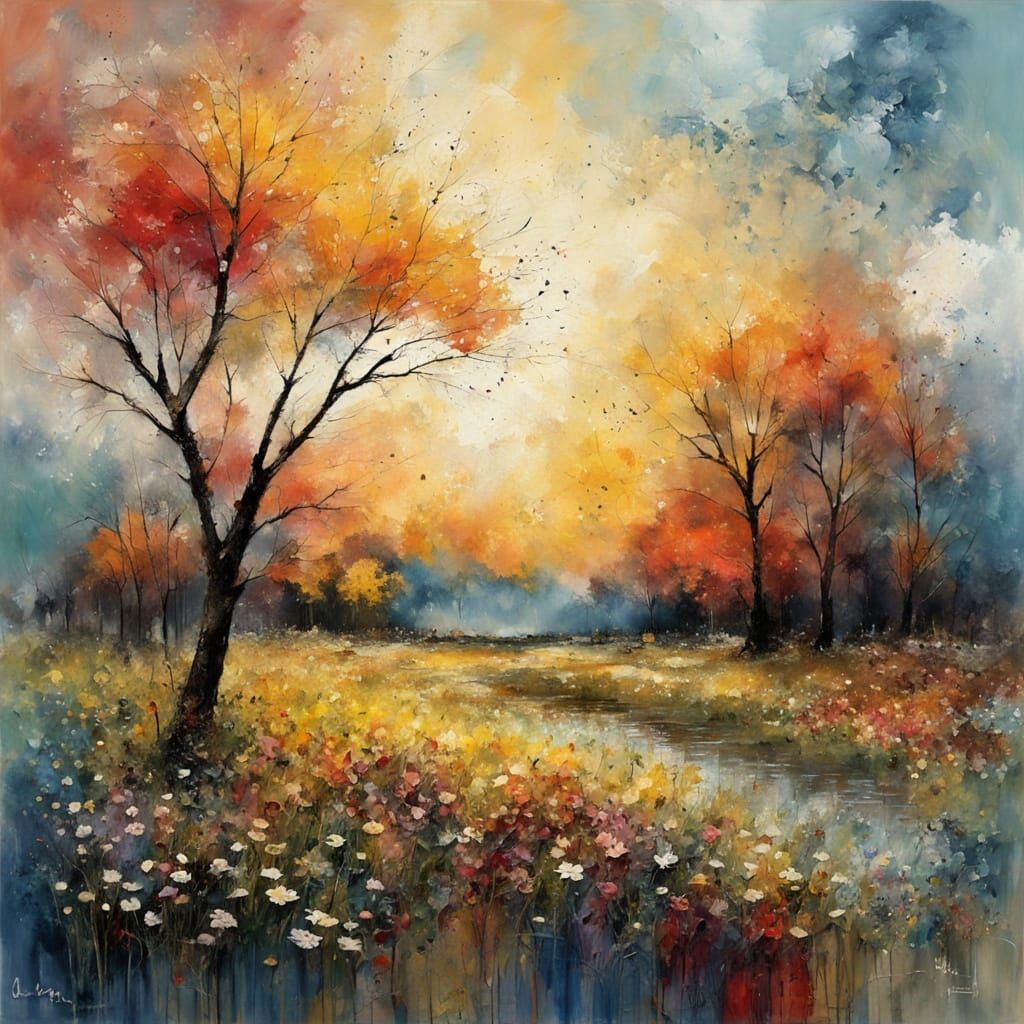 Expressionist Impasto Painting With Summer Colors