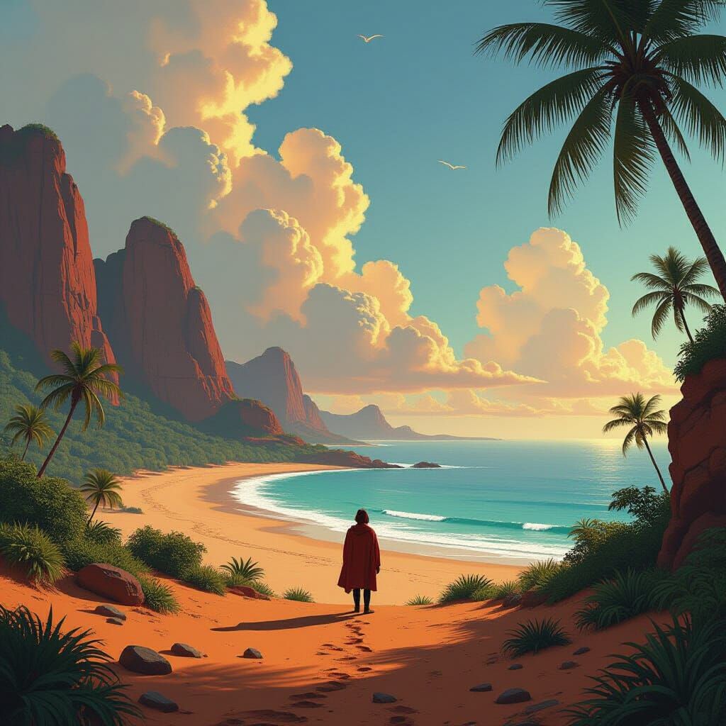 A beach, presumably at the lagoon)