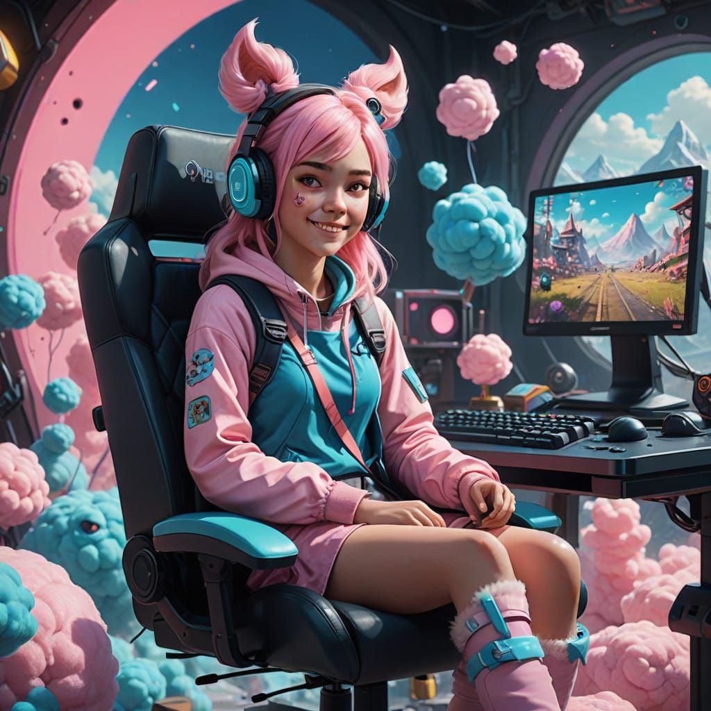 Pastel Dreamland: Kawaii Gamer Girl