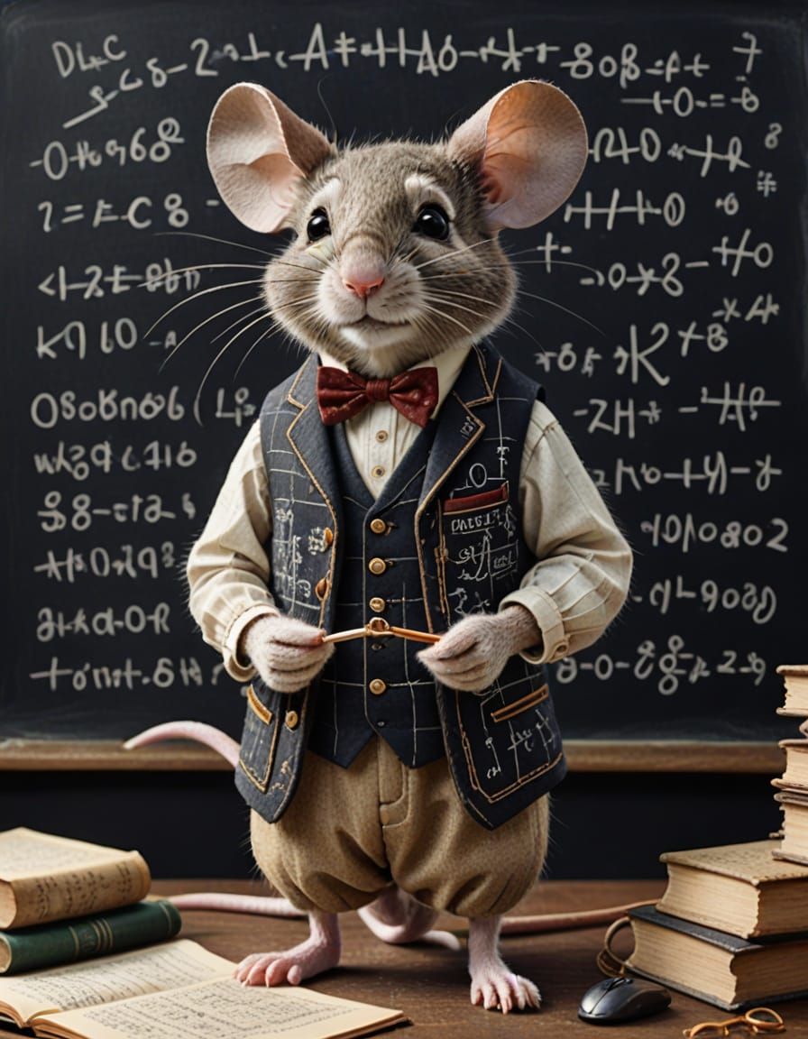 Mouse Scholar in Ancient Text Waistcoat