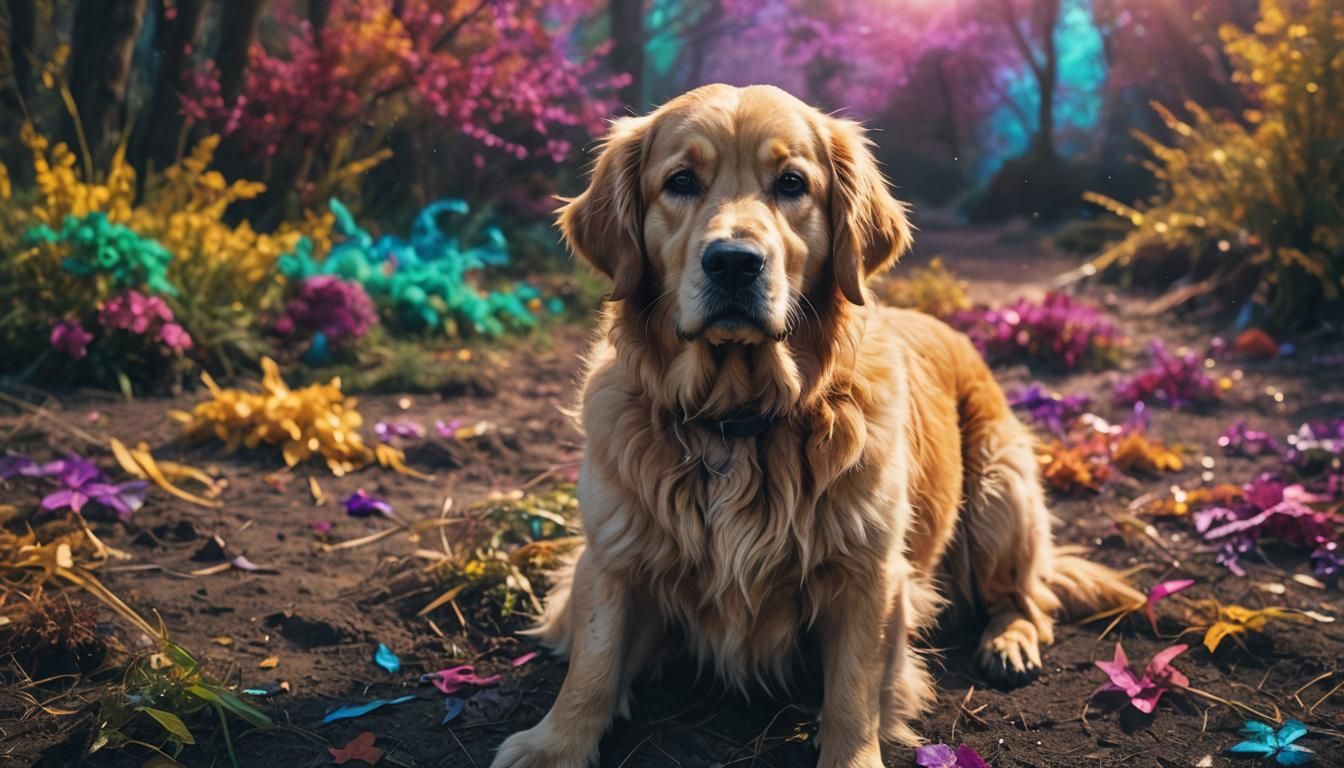 Mystical Rabbit-Dog Creature in a Cinematic Style