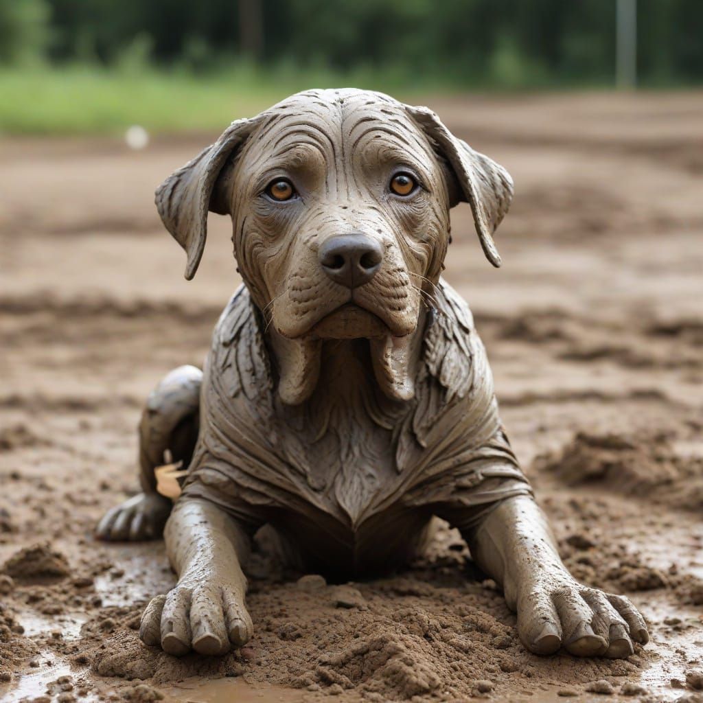 Mud Dog Sculpture