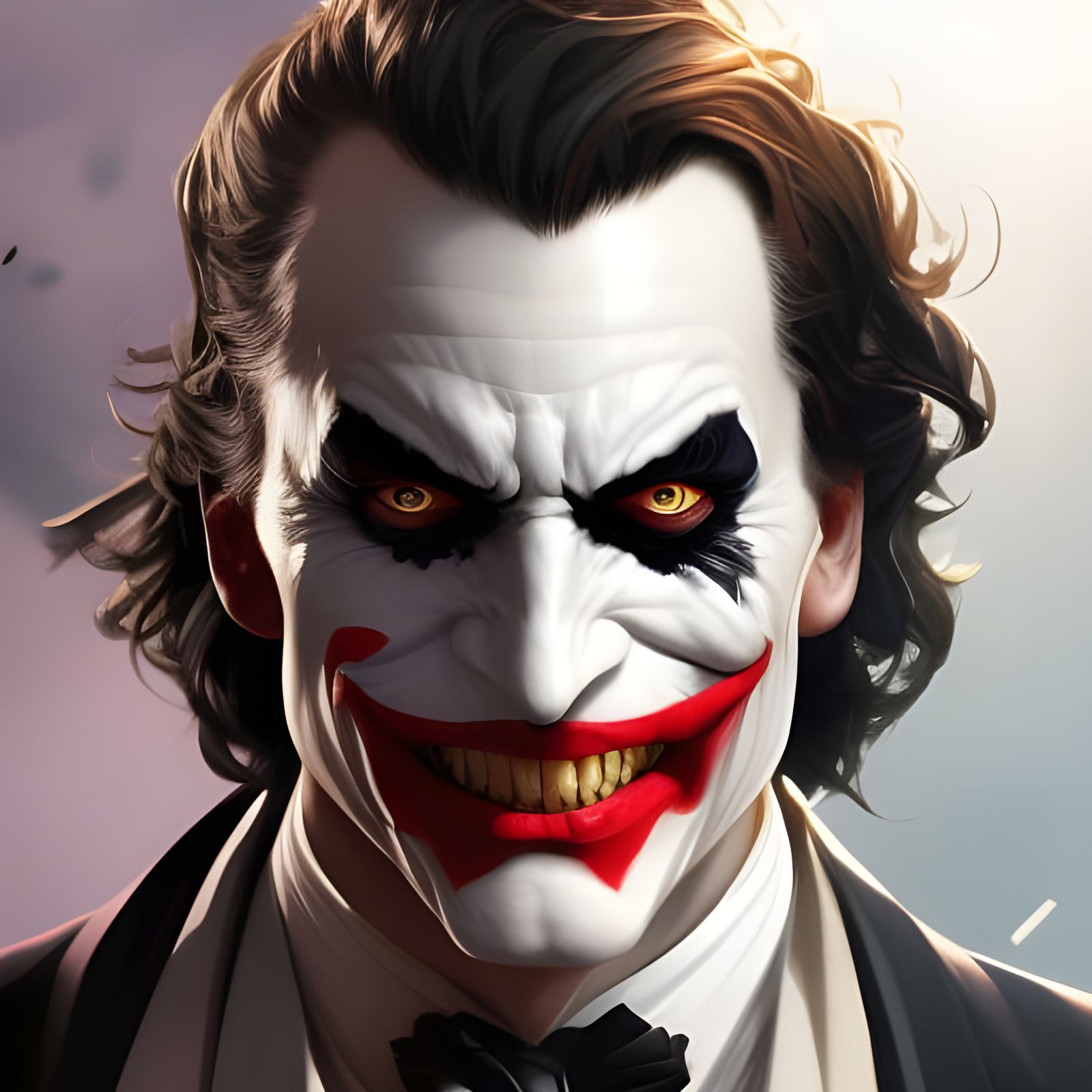 Joker Villain Portrait in Hyperdetailed Style
