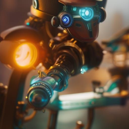 Steampunk DeLorean Van in Cyberpunk Cityscape